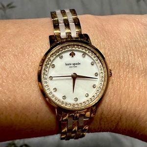 Kate Spade rose gold watch- crystals on face